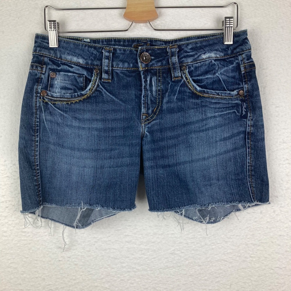 Silver Jeans Western Glove Works Lola Blue Jeans Cut Into Shorts Sz 28